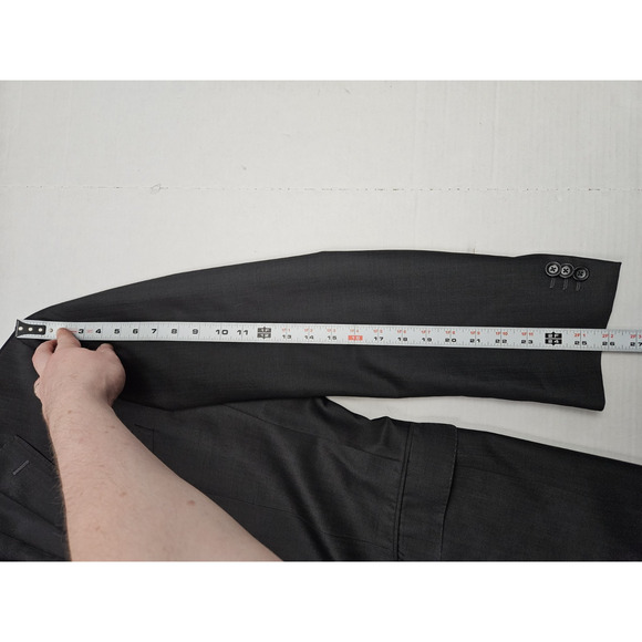 Z Zegna Blazer Men's 44L Mohair Wool Blend 2 Button Black Double vented Wedding - Picture 6 of 8